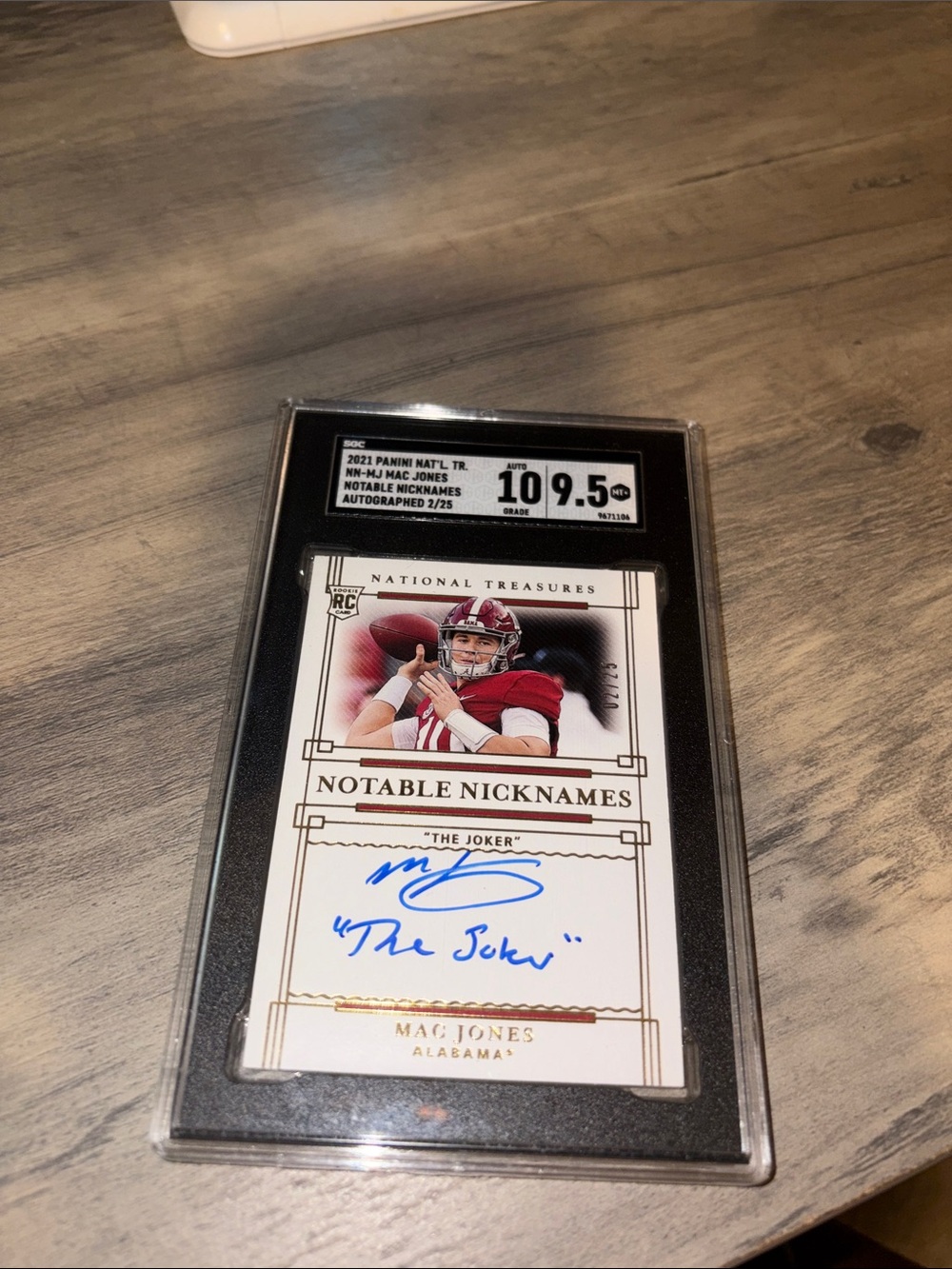 Mac Jones 2021 Panini Autographed Sports Card 2/25